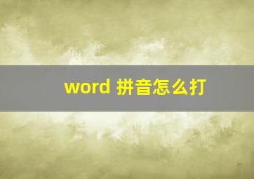 word 拼音怎么打